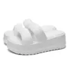 Pantuflas EVA de suela gruesa hechas a medida con una sensación cómoda para mujer, adecuadas para usar al aire libre, sandalias de tacón alto de dos tiras que aumentan la altura, venta al por mayor transfronteriza