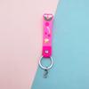 Chaveiro Macio de Borracha PVC Arco-Íris Acessórios com Cordão de Couro Chaveiro de Boneca Pingente para Bolsa Chave de Carro Portátil