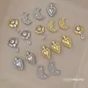 Cor Dourada Real Banhada Cor Preservada Asas de Anjo Lua Varinha Mágica Coração Gota d'Água Pingente de Zircônia Pingente DIY Acessórios Feitos à Mão