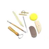 Herramientas de Madera para Cerámica Juego de 8 Piezas Juego de Herramientas para Esculpir Arcilla Arcilla Blanda Cuchillo para Recortar Arcilla de Aceite Varilla de Aluminio Rascador de Aguja