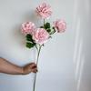 Flor Artificial 4 Cabezas Flor de Loto con Rocío Peonía de Múltiples Capas Boda Salón de Bodas Camino de Entrada Arreglo Floral Alto Florero Decorativo Exhibición de Flores Listo para Enviar
