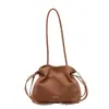 Bolso de cubo casual con cordón estilo vintage para mujer, bolso de hombro y cruzado versátil de alta gama de nicho para otoño, para ir al trabajo