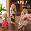 Frasco de almacenamiento transparente de vidrio de borosilicato alto para frutas secas, granos y té de cocina, con tapón de corcho sellado