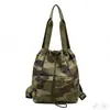 Mochila de Mão Impermeável em Nylon com Bloqueio de Cor Camuflada de Alta Qualidade Bolsa Casual de Ombro Duplo Grande Capacidade para Deslocamento Manual Personalização de Fábrica