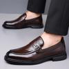 Nuevos Mocasines de Hombre de Caña Baja para la Primavera Zapatos de Cuero sin Cordones Zapatos Formales de Negocios para Hombre con Superficie Texturizada