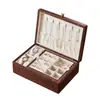 Caja de almacenamiento para joyas de madera maciza, exquisita y de alta gama, regalo de boda, gran capacidad para collares, pendientes, anillos y accesorios