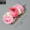 Acessórios Europeus e Americanos, Pente de Cabelo Flor Simulado Estilo Floresta Doce, Grampo de Cabelo Lateral Flor Estilo Étnico Atmosférico