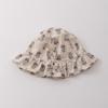 Gorro de Bebé Estilo Delgado para Primavera y Otoño Sombrero de Pescador Floral Coreano con Borde Ancho Ajustable Gorro para Niña Bebé para Niños Pequeños