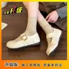 Nuevos Zapatos Mary Jane Bajos Estilo Francés para Mujer 2025 con Velcro, Suela Suave Versátil, Punta de Mango Zapatos Pequeños de Piel, Modernos