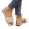 Pantuflas Planas de Talla Grande para Mujer, Casuales y Sencillas, Pantuflas de Mujer de una Tira con Perlas de Colores