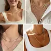 Collar de Cadena de Clip de Papel Transfronterizo Europeo y Americano de Amazon, Collar de Cadena de Acero Inoxidable con un Diseño Sencillo de Cadena para Clavícula, Venta al por Mayor