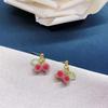 Pendientes de Cereza Dulce con Azúcar y Diseño Único, Accesorios para Orejas de Fruta Roja, Pendientes Frescos Estilo Ins para el Trabajo al por Mayor