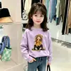 Camiseta de Algodón con Estampado de Dibujos Animados de Moda y Linda, Manga Larga, para Niños Mayores en Otoño 2026