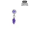 Acessórios de Liga de Titânio F136 Brincos com Pingente de Zircônia para Pipa Acessórios de Piercing Removíveis DIY G23 Brincos com Pingente