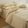 2026 Novo Conjunto de Roupa de Cama de Algodão Quatro Peças 100% Algodão Flanela Escovada Grau para Dormir Nu Lençol de Casa Capa de Edredom Classe A Estilo Simples