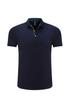 Algodón 95% spandex 5% color sólido con cuentas azul marino azul oscuro de fábrica negocio camisa polo de manga corta con cuello de solapa etiqueta bordada