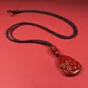 Colgante de Buda Maitreya de Arena de Cristal de Cinabrio Crudo Collar Chapado en Oro Colgante Regalo Unisex Venta al por Mayor Dropshipping