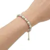 Luxo Leve, Pulseira com Textura Brilhante Prata Pérola Suave e Elegante, Pulseira de Pérola de Nicho de Alta Qualidade, Acessório Versátil para o Dia a Dia