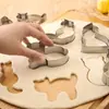 Molde para galletas de acero inoxidable, molde para galletas con forma de gato, herramienta DIY para hornear, molde para galletas, molde para galletas puzzle