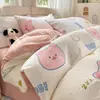 Juego de Cama de Cuatro Piezas Clase A, Algodón Puro, Nuevo Modelo 2026, Sábana Plana, Sábana Ajustable, Funda de Edredón, Juego de Ropa de Cama para Dormitorio Estudiantil de Tres Piezas 4