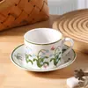 Taza Cerámica Taza Café Plato Taza Juego Regalo Cumpleaños Niña Souvenir Lindo Creativo Caricatura Femenina