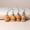 Colgante para Teléfono Móvil Zodiaco Chino Tallado en Madera de Tuya Taihang Pieza de Mano de Talla en Madera Llavero Colgante para Teléfono Móvil Zodiaco Chino
