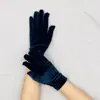 Luvas curtas de veludo dourado elástico outono e inverno à prova de frio luvas quentes acessórios para roupas de baile luvas
