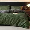 Conjunto de quatro peças em puro algodão escovado estilo retrô francês, nova coleção 2025, capa de edredom 100% algodão, conjunto de cama e lençol com elástico