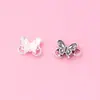 Hebilla de Pulsera de Plata de Ley S925 Plata Tailandesa Flor de Loto Mariposa Hebilla de Cola de Collar de Cuerda Cristales Hecho a Mano Accesorios de Hebilla de Conexión