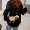 Nuevas Bolsas Infantiles Hechas a Mano Bolsas Infantiles de Lana Niñas Lindo Dibujo Animado Cordero Casual Lindas Bolsas para Mujer