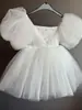 Vestido de Lantejoulas Infantil para Meninas com Manga Bufante Vestido de Lantejoulas Vestido Fofo de Princesa para Aniversário Infantil