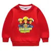 Ropa de otoño e invierno 2023 nueva ropa para niños bombero niño suéter para bebé con forro polar abrigo de doble capa engrosado top