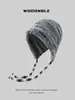 Sombrero de Circunferencia de Cabeza Grande, Sombrero de Lana Tejido para Mujer de Otoño e Invierno, Moderno, Adelgazante de Rostro, Versátil Sombrero de Poliéster, Sombrero Cálido para el Frío que Protege los Oídos