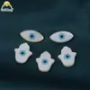 Olho de Diabo Concha Natural de Água Salgada Contas de Olho Dupla Face em Formato de Palma Gotejamento de Óleo Contas Soltas Para Colar DIY Acessórios de Joias