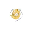 Novo Anel Cruzado da Amazon Novo Anel de Aço Inoxidável com Pérola e Zircônia Feminino Flor Geométrico Exagerado Anel de Flor Aberta