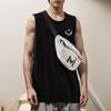 2026 Novo Estilo Camiseta Regata Masculina 100% Algodão Fitness Basquete Verão Solta Branca Regata Esportiva