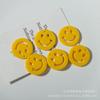 Accesorios de flores sonrientes de acrílico coreano, pendientes hechos a mano, tocados, llaveros, fundas para teléfono, colgantes, venta al por mayor