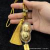 Colgante Llavero de Cacahuate Dorado de Doble Cara Cadena Cuerda para Teléfono Móvil Cosas Buenas Suceden Título Lista Dorada Futuro Brillante