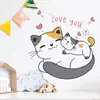 Zn3089C Gatinho Fofo de Desenho Animado Adesivos de Porta Autoadesivos Adesivos de Parede Sala de Estar Quarto Decoração de Fundo de Parede Adesivos