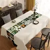 Toalha de mesa estilo retrô americano, à prova d'água e à prova de óleo, lavável, toalha de mesa retangular para jantar, luxo leve com um toque de alta qualidade, novo modelo 2025 para mesa de centro