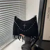Bolso de Hombro Cruzado de Borla Tendencia Moda Estilo Coreano 2025 Otoño Nuevo Retro de Gama Alta Versátil
