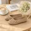 Zapatos planos de estilo de hadas, con suave estampado floral para mujer, nueva colección primavera 2026, punta cuadrada, corte bajo, sin cordones, zapatos de abuela, zapatos de vestir de mujer