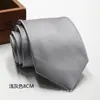 Corbata de negocios de color sólido de 8 cm hilo de poliéster jacquard de flecha Corbata de línea fina venta al por mayor directa de fábrica