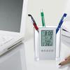 Porta bolígrafos multifuncional transparente Reloj calendario perpetuo Suministros de oficina creativos Porta bolígrafos calendario perpetuo digital