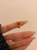Anillo de metal con textura retro ins estilo francés, piedra ojo de tigre encantadora, diseño de nicho, anillo de dedo índice de lujo ligero, estilo frío