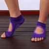Calcetines de Yoga Profesionales Antideslizantes para Mujer de Medio Dedo sin Espalda con Cinco Dedos Transpirables Primavera y Verano Calcetines Deportivos de Fitness Calcetines de Pilates