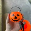 Venta Directa de Fábrica Linterna de Calabaza de Halloween con Tapa Cubo de Calabaza Bolso para Niños Frasco de Dulces Suministros de Decoración para Jardín de Infancia