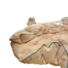 Conjunto de cama jacquard minimalista com trama colorida, quatro peças, ultrassuave, 100% algodão, lençol de cima e capa de edredom tamanho solteiro, adequado para quartos de dormitório e estudantes