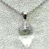 Collar con colgante de gota de agua de ágata de cristal natural, cristal de cuarzo rosa, ágata de cristal, jade Dongling, piedra Ojo de Tigre, variedad de materiales opcionales