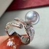 Diy Accesorios de Perlas Plata de Ley S925 Sentido Avanzado Anillo Atmosférico Material Soporte Vacío Anillo Semiterminado Soporte para Anillo para Mujer